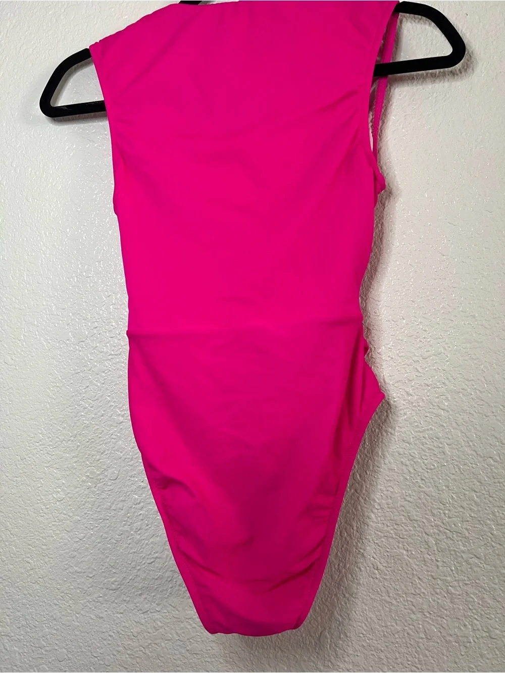 Swim Solutions Hot Pink V-Neck One-Piece with Buckle Waist - Picture 4 of 5